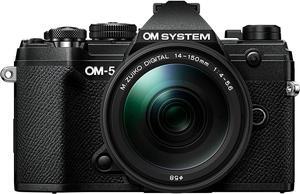 OM System OM-5 Black Micro Four Thirds System Camera w/ 14-150mm f4.0-5.6 II (Black)