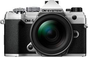 OM System OM5 20.4 Megapixel Mirrorless Camera with Lens (Silver)