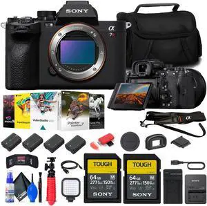 Sony a7R V Mirrorless Camera + 2 x 64GB Card + Corel Photo Software + Bag + 3 x NP-FZ100 + More