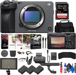 Sony FX3 Full-Frame Cinema Camera + 64GB Card + Bag + 2 x NP-FZ100 Battery + More