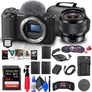 Sony ZV-E10 Mirrorless Camera with 16-50mm Lens + 64GB Card + Filter + More