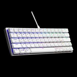 Cooler Master SK620 60% Sliver White Mechanical Keyboard with Low Profile Red Switches, New and Improved Keycaps, and Brushed Aluminum Design