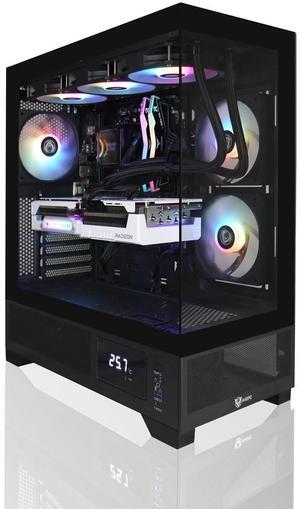 AVGPC Whirlwind Gaming PC AMD Ryzen 7 9700X Zen5, Radeon RX 9070 XT, 32GB 6000MHz DDR5, 1TB NVME M.2 SSD, 360MM AIO Liquid Cooling, WiFi/AC, Tempered Glass Case White, Windows 11 Home Black