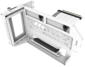 Cooler Master MasterAccessory Vertical Graphics Card Holder Kit V3 White with Premium Riser Cable PCI-E 4.0 x16 - 165mm, Compatibility PCIe 4.0 and older for E-ATX, ATX , Micro ATX Chassis (MCA-U000R-