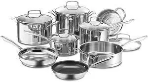 Cuisinart Chef's 83-13 Classic Stainless Cookware 13-Piece Set, Black