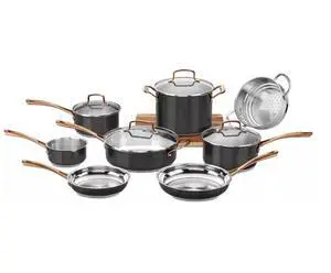 Cuisinart 12-Piece Stainless Steel Cookware Set, Black