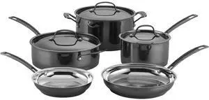 Cuisinart MSS-8 Mica Shine Stainless Cookware Set, 8 Piece, Black
