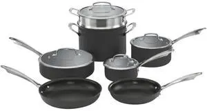 Cuisinart Anodized 11-Piece Cookware Set Dishwasher-Safe-Hard, Black