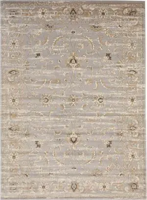 EORC FL35GY5X7 Machine-made Polypropylene Distressed Bohemian Isabella Rug, 5' 3 x 7' 3, Gray