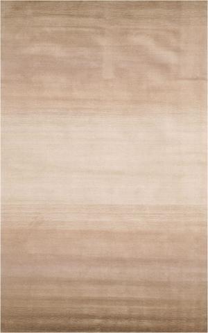 Handmade Wool Beige Transitional Stripe Horizon Rug, Made in India