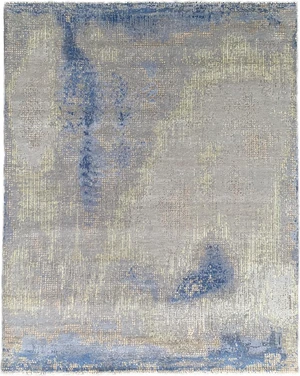 EORC KC20000BL8X10 Hand-knotted Wool Traditional Knot Rug, 8' X 10', GREY / STEAL BLUE EORC KC20000BL8X10 Hand-knotted Wool Traditional Knot Rug, 8' X 10', GREY / STEAL BLUE