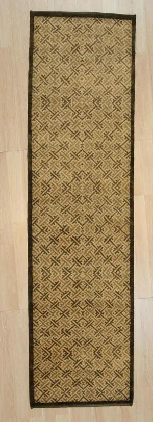 Handmade Wool Black Transitional All Over Ningxia  Rug, Made in India