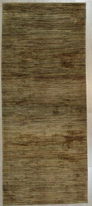 Handmade Afghan Wool Gold Transitional All Over Turkish Knot Rug, Made in India