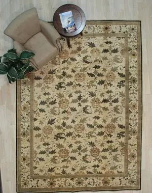 EORC FAF118BIV9X12 Handmade Wool Ningxia  Rug, 9' x 12', Ivory