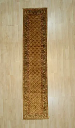 Hand Knotted Wool Brown Traditional Floral Heriz Deign Weave  Rug, Made in India