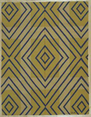 Handwoven Wool Yellow Contemporary Modern Modern Flat Weave Rug, Made in India