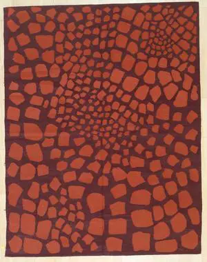 Handwoven Wool Orange Contemporary Modern Modern Flat Weave Rug, Made in India