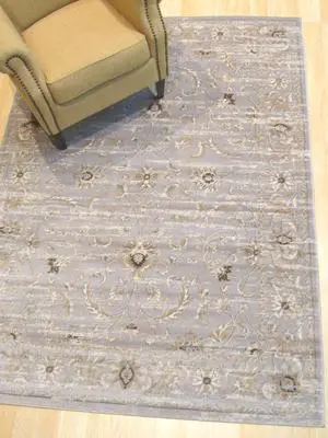 EORC FL35GY4X6 Machine-made Polypropylene Distressed Bohemian Isabella Rug, 4' 3 x 5'10, Gray