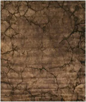 Handmade Wool Black Contemporary Abstract Dip Dyed Rug, Made in India