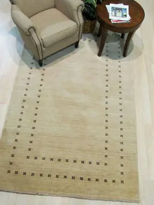 EORC LL4BG4X6 Handmade Wool Lori Baft Rug, 4' x 6', Beige