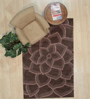Hand-Tufted Wool Ivory Contemporary Abstract Pastel Chevron Rug, Made in India