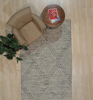 Handwoven Wool Black Contemporary Geometric Punja Kilim Rug, Made in India