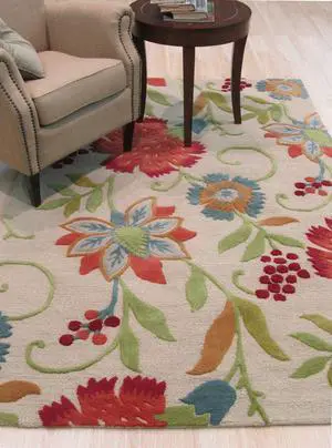 Camel/Beige Hand Knotted Wool Traditional Agra Rug, Made in India