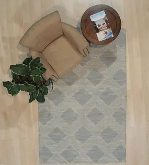 Hand-Tufted Wool LIGHT BLUE Contemporary Transitional Modern Weave Rug, Made in India