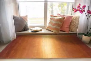 Handmade Wool Orange Transitional Solid Horizon Rug, Made in India