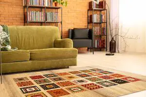 Autumn Mosaic Multicolor Patchwork Area Rug