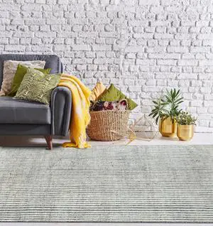 Hand Knotted Wool Ivory Transitional Modern Contemporary  Rug, Made in India