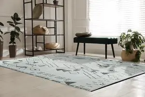 Hand-Knotted Wool Ivory Morrocan Beber Berber Moroccan area rug Rug, Made in India
