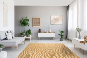 Light Orange Modern Contemporary Modern Tufted Stripes Area Rug, Made in India