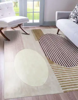 Durable and Stylish Pink Hand-Tufted Wool Contemporary Modern Rectangular Area Rugs