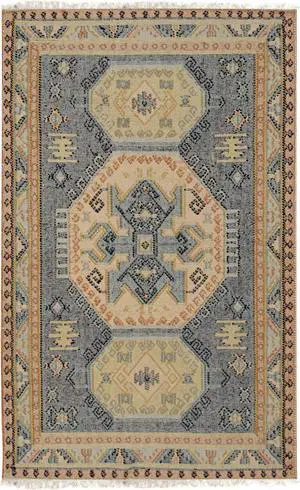 Vintage Blue Medallion Kilim Rug