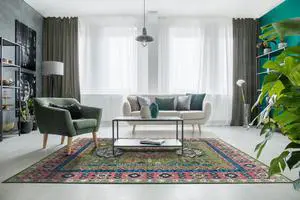 Durable and Stylish Hand Knotted Wool P.Green / LT.FUSHIA Traditional Classic Kazak Collection Rectangular Area Rugs