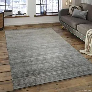 Handmade Wool & Viscose Navy Contemporary Solid Loom Urban Rug, Made in India