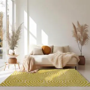 EORC ME106YL8X10 Hand-tufted Wool Marla Rug, 7'9 x 9'9, Yellow