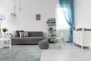 Hand-Tufted Wool Multi-Colored DENIM Transitional Geometric Modern Tufted Rug, Made in India