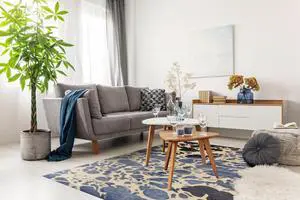 Hand-Tufted Wool/Viscose Ivory Contemporary Abstract Palermo Rug, Made in India