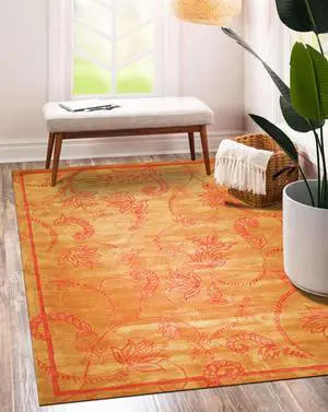 Hand-Tufted Wool Brown Contemporary Abstract Sandra Rug, Made in India