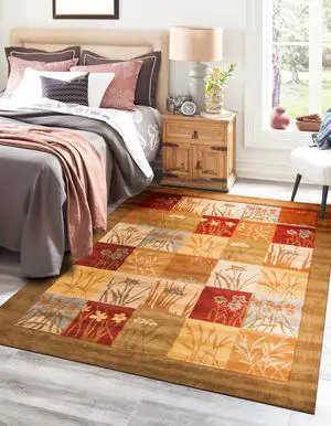 Hand-Tufted Wool Green Transitional Floral Bakhtiar Rug, Made in India