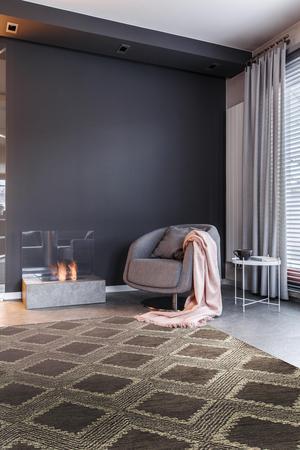 Hand-Tufted Wool Charcoal Contemporary Transitional Spring Rug, Made in India