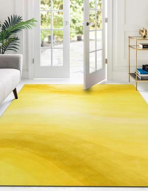 EORC T180YL5X8 Hand-tufted Wool Desertland Rug, 5' x 8', Yellow