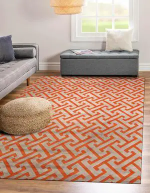 Hand-Tufted Wool Gray Contemporary Geometric Harrison Rug, Made in India