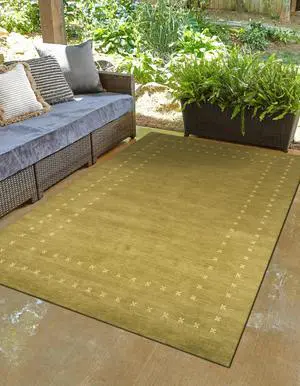 EORC LL4OL8X10 Handmade Wool Lori Baft Rug, 8' x 10', Green