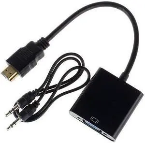 HDMI-Compatible to VGA Adapter Male To Famale Converter for PS4 1084P HDMI-VGA Adapter Use Video Audio Cable Jack For PC TV BoxLength: <=0.5m (0.5m and below)
Color: White (with audio)