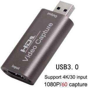 4K Video Capture Card USB 3.0 HDMI-compatible Grabber Recorder for PS5 Game DVD Camcorder Camera Recording Live StreamingColor: Grey (usb3.0 card)