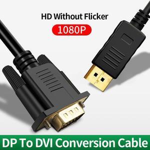 1.8M DisplayPort DP to DVI 24+1 Cable HD 1080P DP to DVI Converter Adapter Cable For Dell Asus Monitor Projector Comptuer HDTV