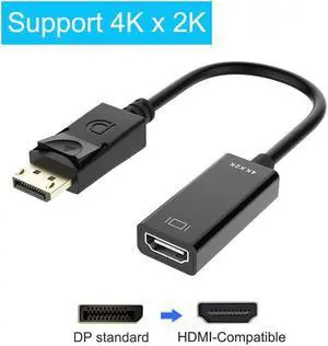 7K DisplayPort to HDMI-compatible Adapter Converter Display Port Male DP to Female HD TV Cable Adapter Video Audio For PC TVColor: Black (4k type 1)